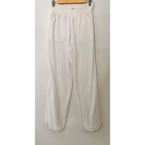 Sincerely Jules  NWOT White Cotton Loose Fit Summer Pants, w/ Pockets, Large